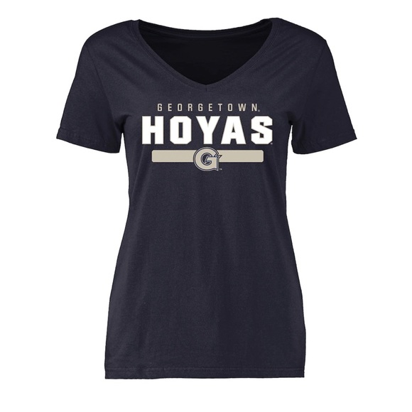 Fanatics Tops - Georgetown University Women’s Navy Blue V-Neck T-Shirt Small NWT